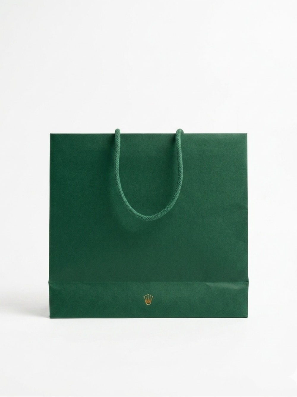 Rolex Dark Green & Gold Paper Shopper Tote bag